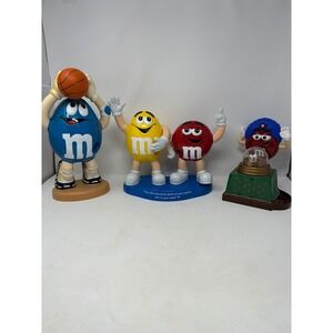 Vintage M&M's Candy Dispenser Lot Basketball Blue Red Yellow Mystic Fortune 3pc